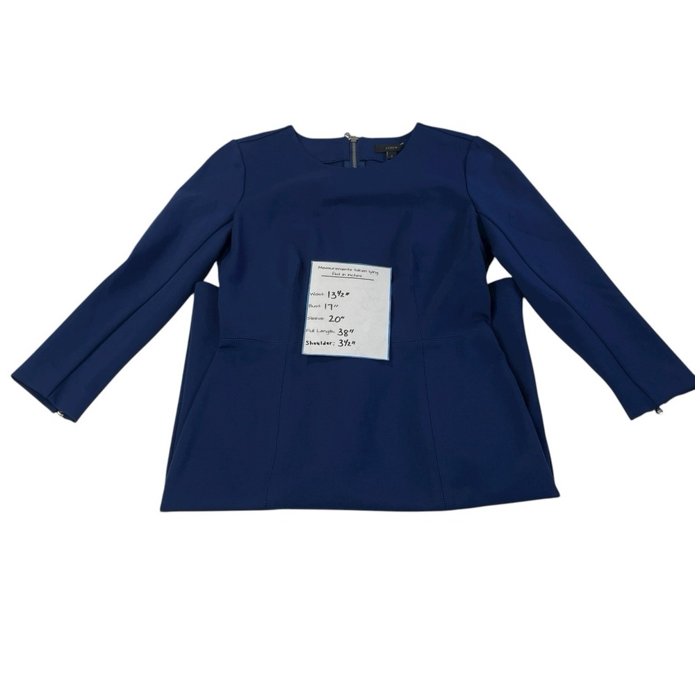 J.Crew Midnight Blue Structured Sheath Dress Size 2 Zip Back Work Chic NWT - Picture 3 of 11